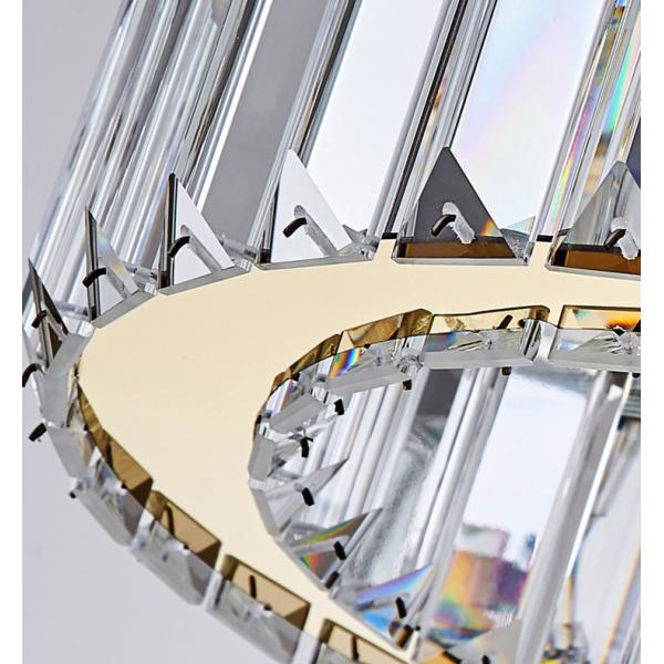Round Creative Children Bedroom LED Crystal Pendant Light Clear Metal Gold