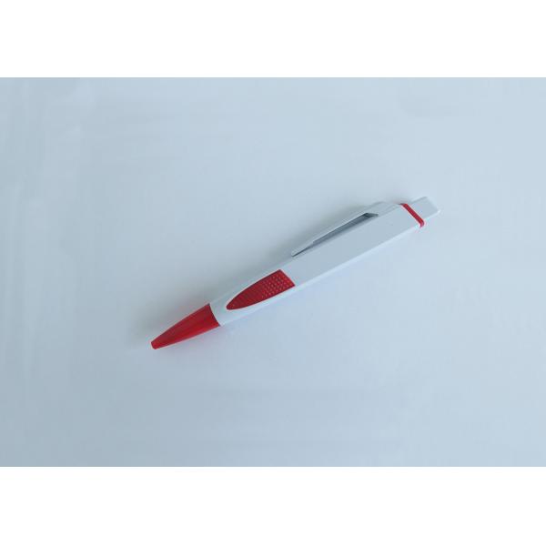 White Plastic Ball Point Pen with Rubber and logo for Promotion (P3025)