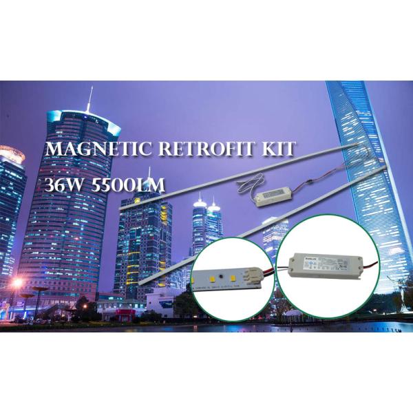 PC Material 46W 1-10v Dimming LED Magnetic Light Linear Retrofit Kits For Troffer