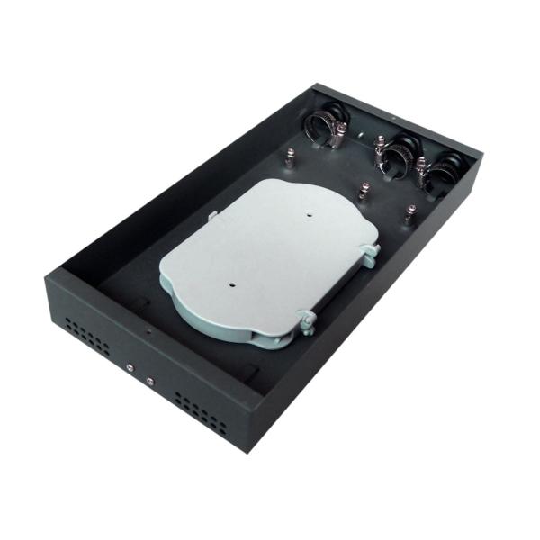 Outdoor Fiber Optic Termination Box 24 Fiber Splicing Distribution Box Black Beige