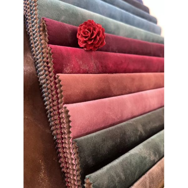100%polyester knitted velvet sofa fabric with golden bronzing hometextile fabric for home decoration