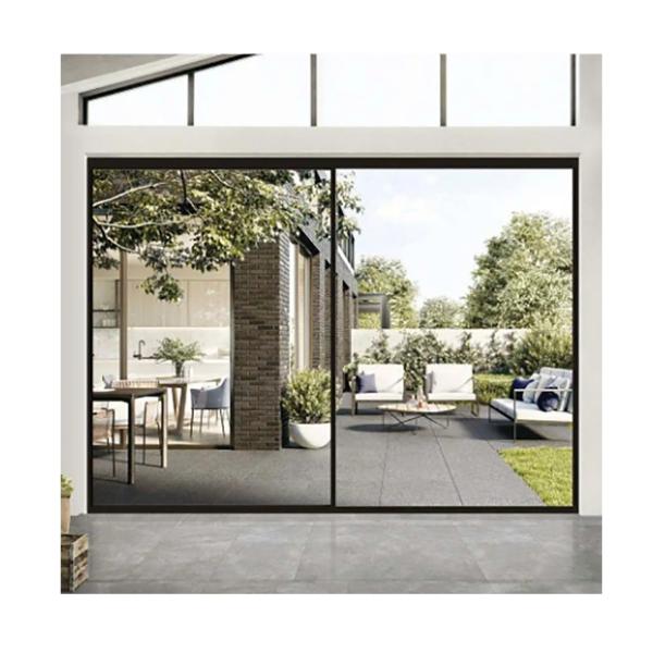 Porta deslizante de alumínio exterior com vista de vidro grande e largura do quadro da janela de 70 mm