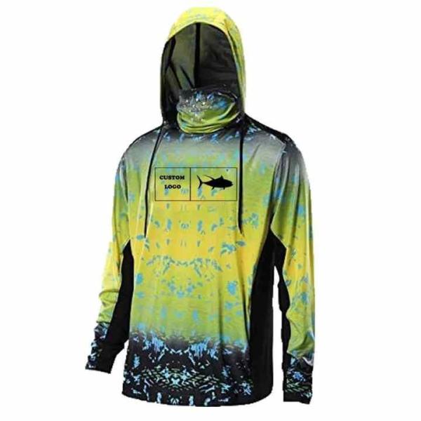 Unisex Practical Hooded Fishing Jersey , Polyester Tournament Fishing Apparel