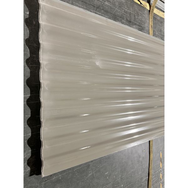 FRP 1490 Glass Fiber Wavy Plate (Sample Color: 7047), designed for cooling tower applications. Measuring 1490 mm in width (unexpanded) with customizable length