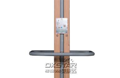 wooden street lamp outdoor fitness bike