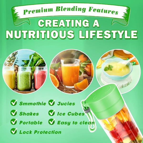 Silicone PC Electric Mini Ice Bottle Blender Home USB 2/4/6 Blades Juicer Cup Machine