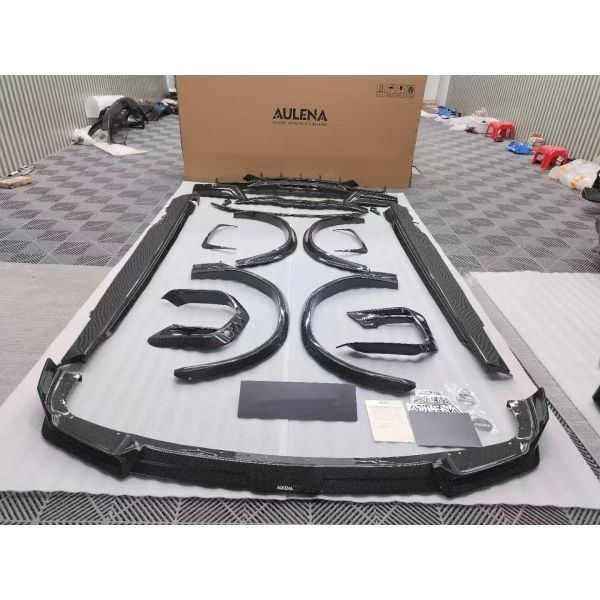 For BMW X6M Dry Carbon Fiber Body Kit X6M Aulena-style Front Lip Diffuser Spoiler Hood Wheel Arch X6M Wide-body Kit