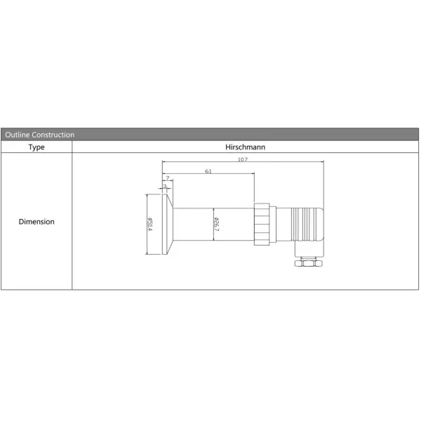 50.4mm Clip Connects To The Flat Diaphragm Pressure Transmitter Sensor With Silicon Level Sensor
