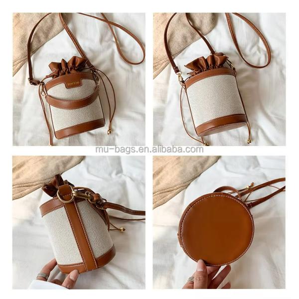 Elegant Luxury Designer Bucket Bag For Ladies And Girls With Drawstring Leather And 2 Colors