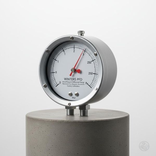 WINTERS PFD Wind Pressure Differential Gauge with Resistance-free Magnetic Movement IP67 Enclosure and Factory Calibration