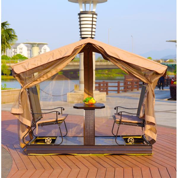 Outdoor Garden Furniture Aluminum Frame 4 Seat Dining Swing Chair with Canopy and Net