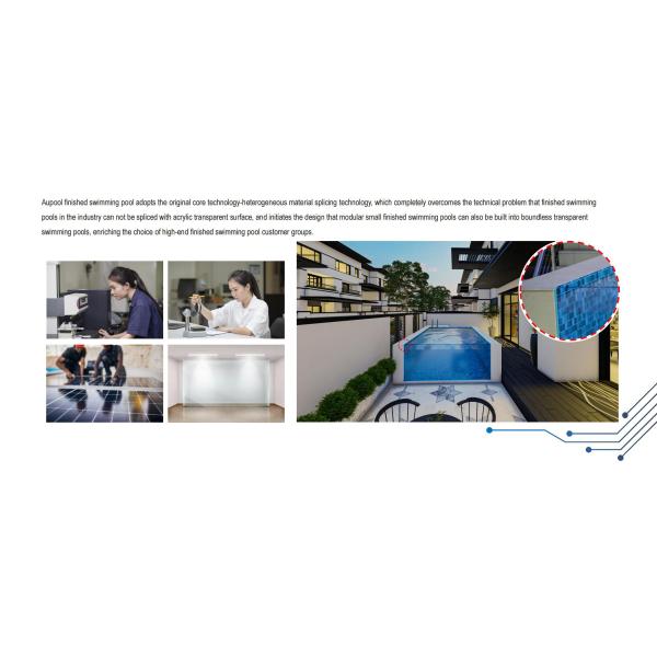 Водная вилла Бассейн Бесконечный спа с большим прозрачным акриловым и углеродным пластом