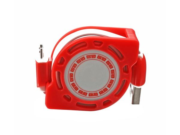 White Pink Blue USB Extension Cable Reel Micro 8pin For IPhone Android SZX-MF-105