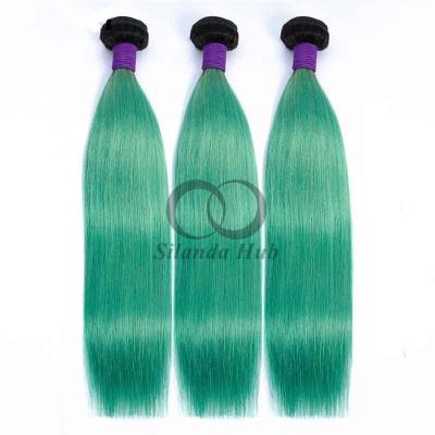 #T1B/Green Straight Remy Human Hair Bundles Sew In Weave Bundles Brazilian Bundle Deals