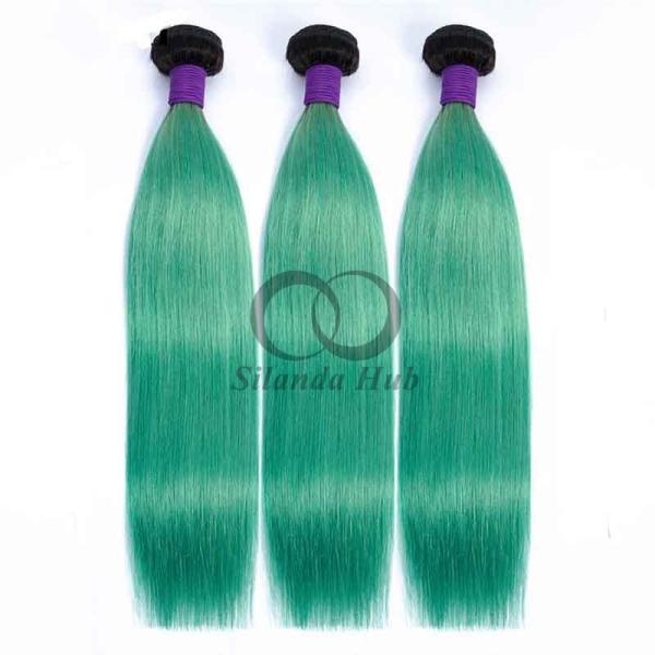 #T1B/Green Straight Remy Human Hair Bundles Sew In Weave Bundles Brazilian Bundle Deals