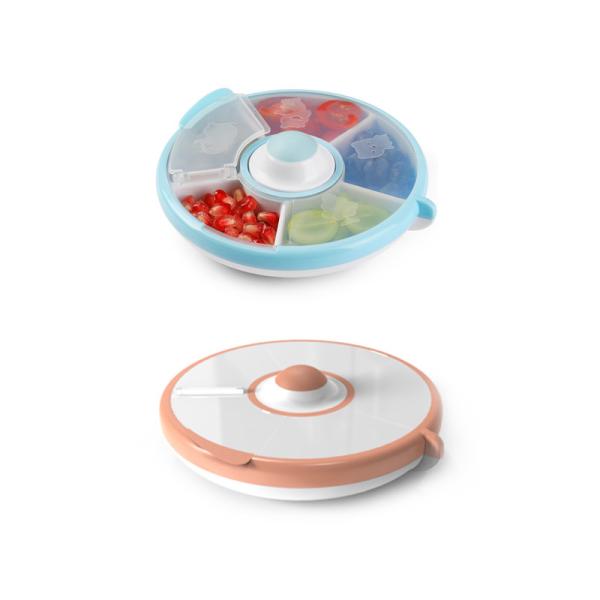 Stackable Divided Plastic Food Containers White Round Shape BPA Free Meterial