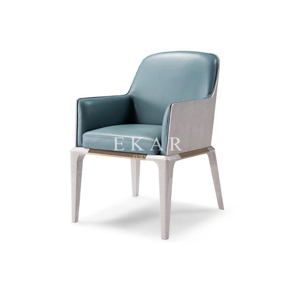 Upholstery French Royal Wooden Leather Dining Chair W009D5A