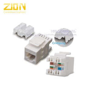 UTP RJ45 180 Degree Keystone Jack with IDC Contacts for 200 Reterminations and PC/ABS Cover