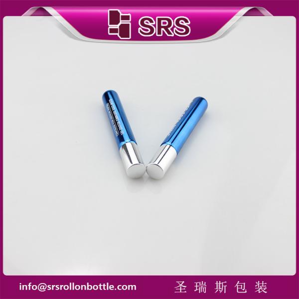 10ml metalized blue color glass roll on bottle with metal ball and silver aluminum cap for eye serum,essential oil