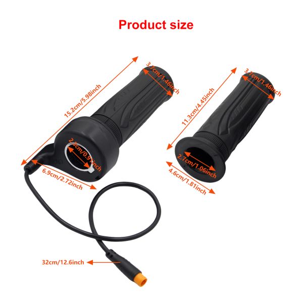 AMOTENNI Ebike Full Twist Throttle With 3PIN Male Connector For 36V 48V 60V Ebike Parts