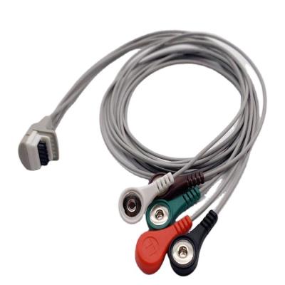 3 registradores redefinidos pequenos de Mortara H3+ Holter do cabo de Ecg da ligação do canal 5 aplicados