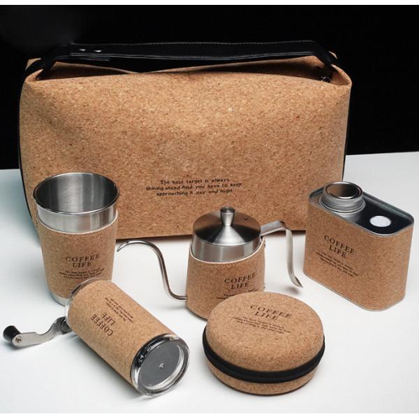 Coffee Tea Tools Traditional Stainless Steel Manual Grinder Dripper Pot Maker Kettle Gift Set for Travel