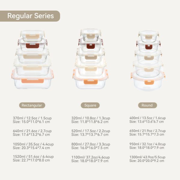IKOO Microwave Safe Dishwasher Safe Freezer Safe Glass Food Container with Cool Lock PP Lid