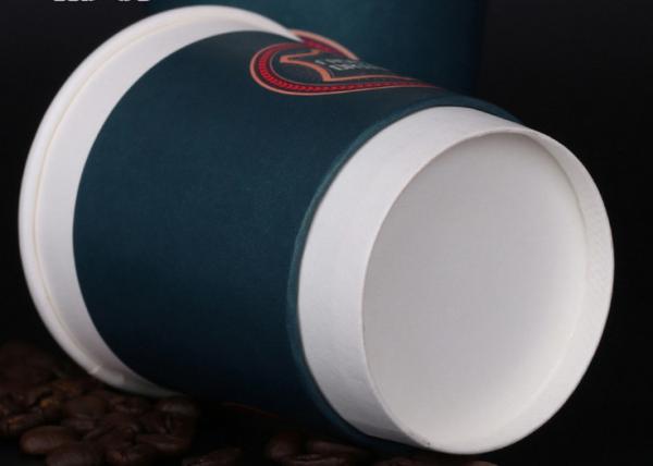 12oz Disposable Tea Cups With Lids For Coffee / Beverage , Promotional Logo Printing