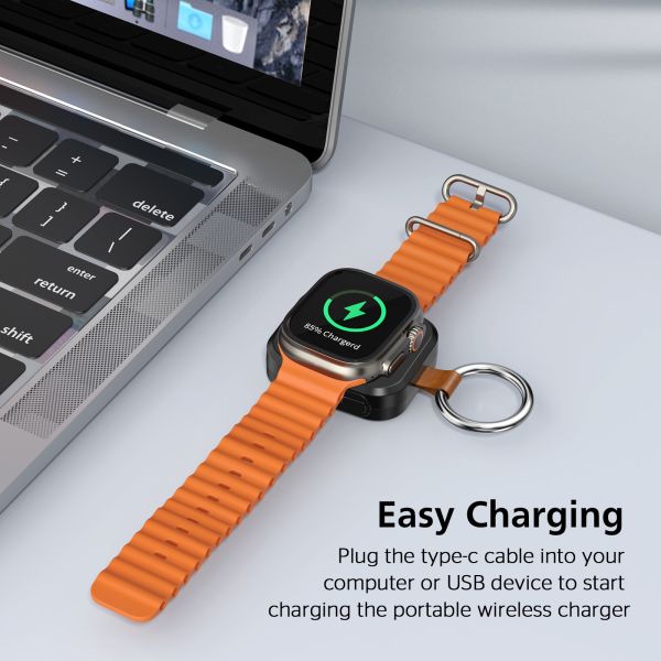 Mini Watch Cordless Power Bank Wireless 1500mAh Magnetic PD Portable Keychain Charger