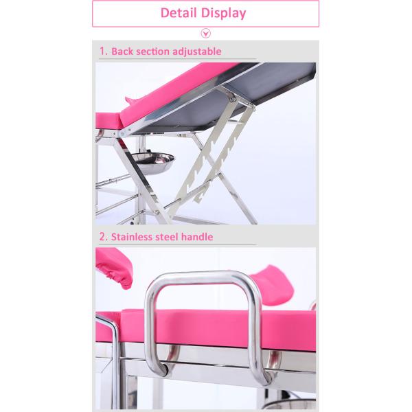 Таблицы медицинского обследования нержавеющей стали гинекологические, розовый портативный стул рассмотрения