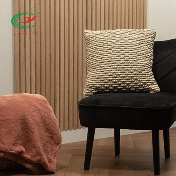 Durable Harmless Acoustic Wall Panels Wood Slat Soundproof For Hotel