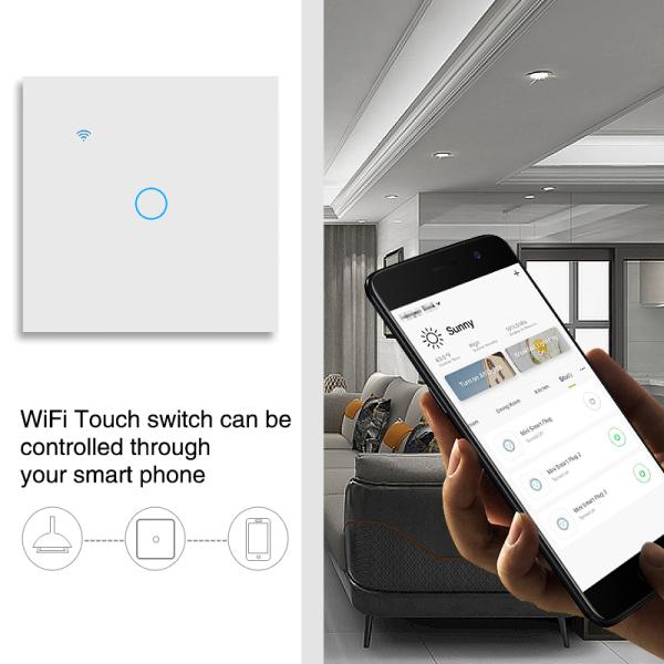 Tuya App Умный Wi - Fi переключатель 86 Черный стальной стеклянный панель 1Gang Поддержка Google Assistant Amazon Alexa Голос