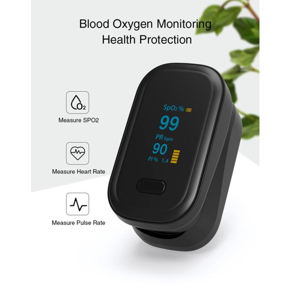 Черный медицинский оксиметр ИМПа ульс кончика пальца Spo2, оксиметр ИМПа ульс монитора тарифа сердца