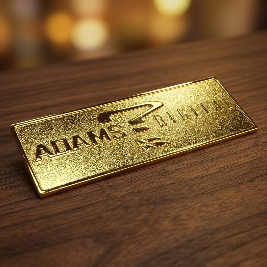 Customized metal zinc alloy gold three-dimensional text design
