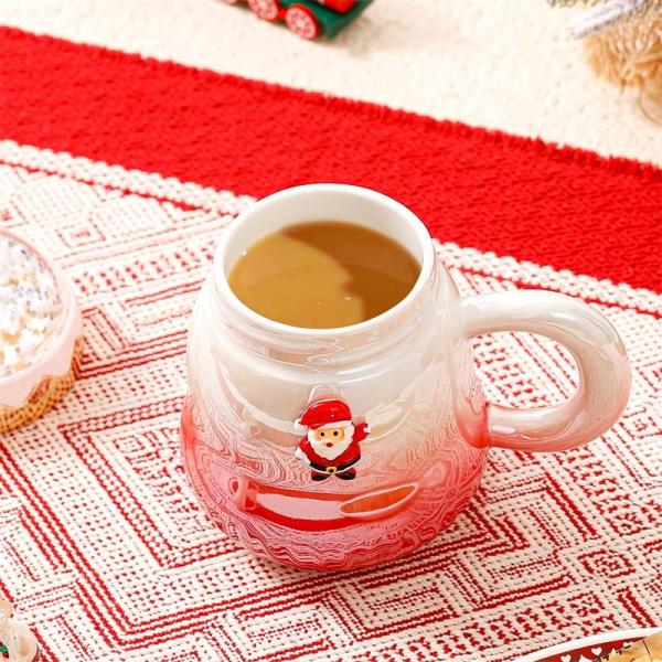 Gradient Color Christmas Ceramic Gift Boxed Mugs 2024 Delicacy Design 6.8cm*11cm 2 Colors