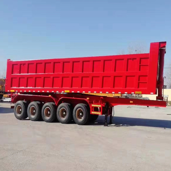 Customers Optional Semi-Trailer 50 Ton Dump Truck with Dark Blue Color and Hydraulic Rod