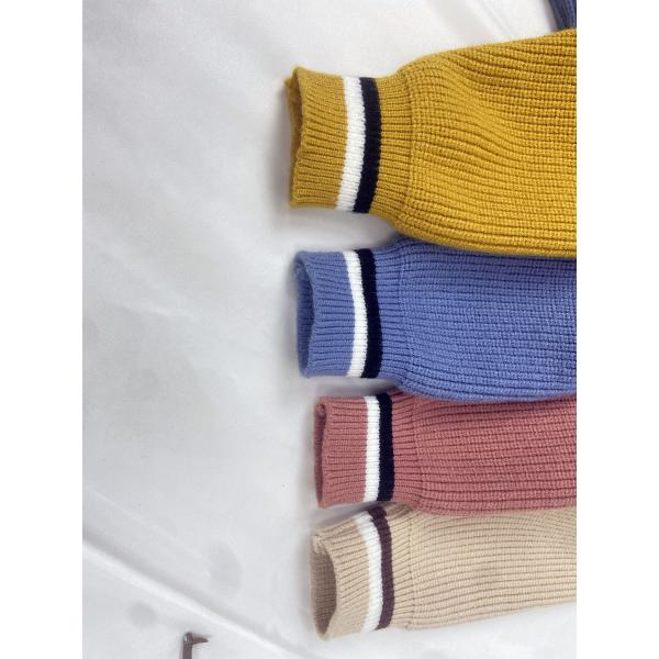 Unisex stripe knitted baby clothes set long sleeve knit baby girl sweater