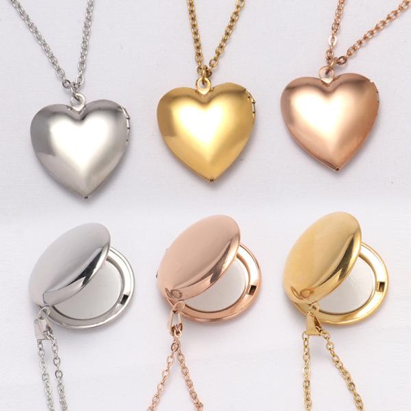 Pendentif médaillon en forme de cœur d'amour avec photo souvenir pour la Saint-Valentin, en acier inoxydable, collier à sublimation