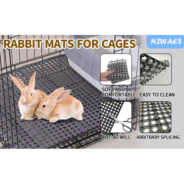 Rabbit Cage Mat Floor Plastic Bunny Resting Mats For Wire Cage Bottom Washable Small Animal Feet Pad With Holes For Chinchilla Ferret Guinea Pig Easy To Cut And Splice