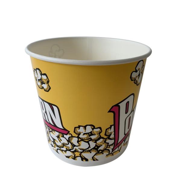 Food Grade 85 Oz Custom Popcorn Tubs PE Coated Big Popcorn Containers