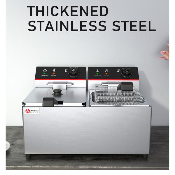 Защита от перегрева 2 бака 2 корзины Автоматическая фритюрная машина для оборудования ресторанов