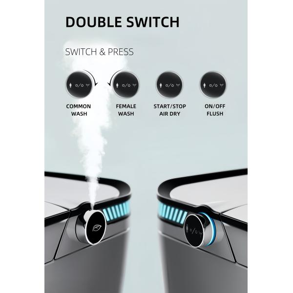 Siphonic Vortex Flush Smart Bathroom Toilet With High Temperature Kiln