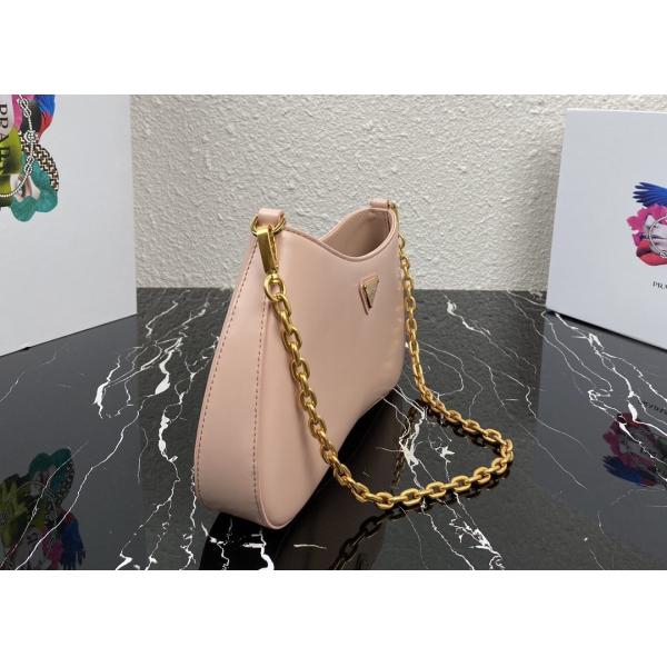 Pink Single Shoulder 25.5x15.5x4cm Underarm Chain Bag Big Capicity For Women