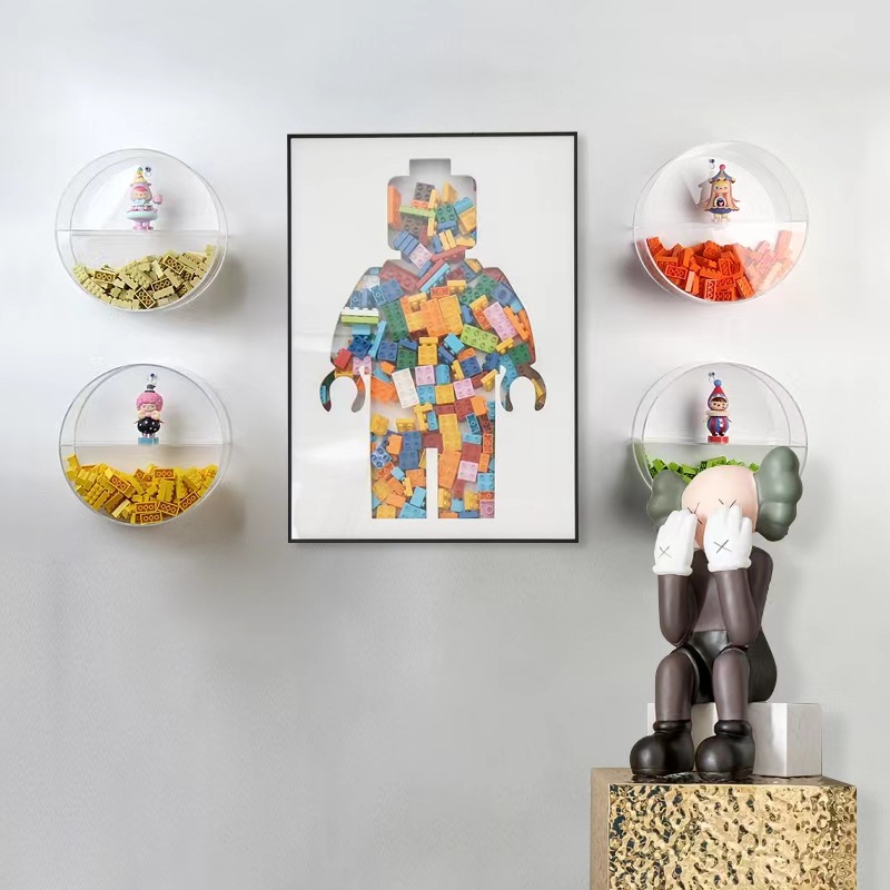Acrylic Display Box for Lego Building Blocks Transparent Standing Type Porch Hanging Wall Display Stand Hand Display Features