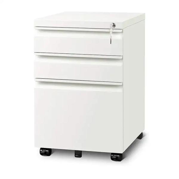 Knocked Down 3 Drawer Steel Mobile Pedestal Drawers Humanized Anti Dumping