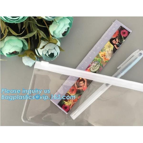 pvc travel slider zipper cosmetic bags, pvc zipper slider pencil bag, pvc slider zipper bag with handle,plastic handle p