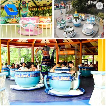 24 Persons Amusement Park Thrill Rides Family Play Coffee Cup Ride OEM / ODM Available