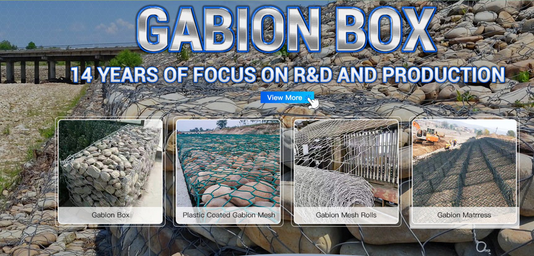 Корзина провода стандарта 1x1x2m 3.05mm 80x100mm Gabion для проекта строительной площадки