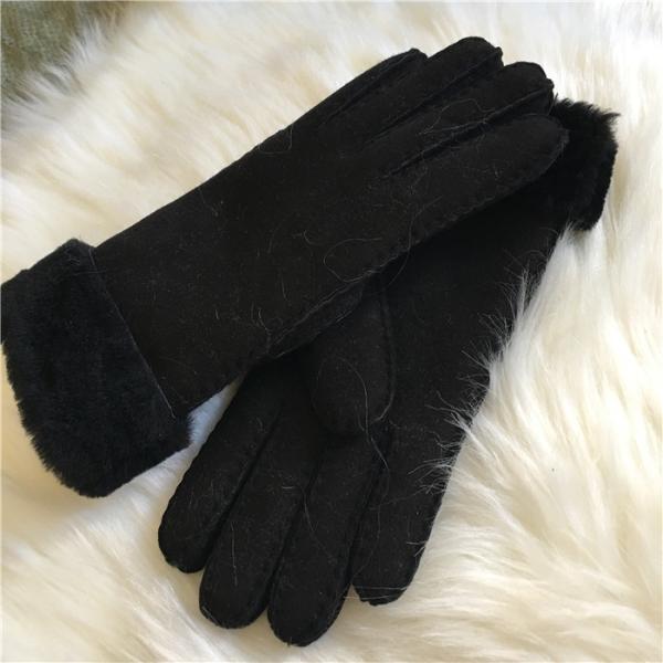 Двойная ватка овчины стороны/выровнянные шерстями рук-зашитые перчатки суэдед перчатка овчины
