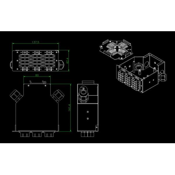 24fibers Din-Rail Fiber Optic Termination Box Cold-Roll Steel 12 Ports Sc Duplex